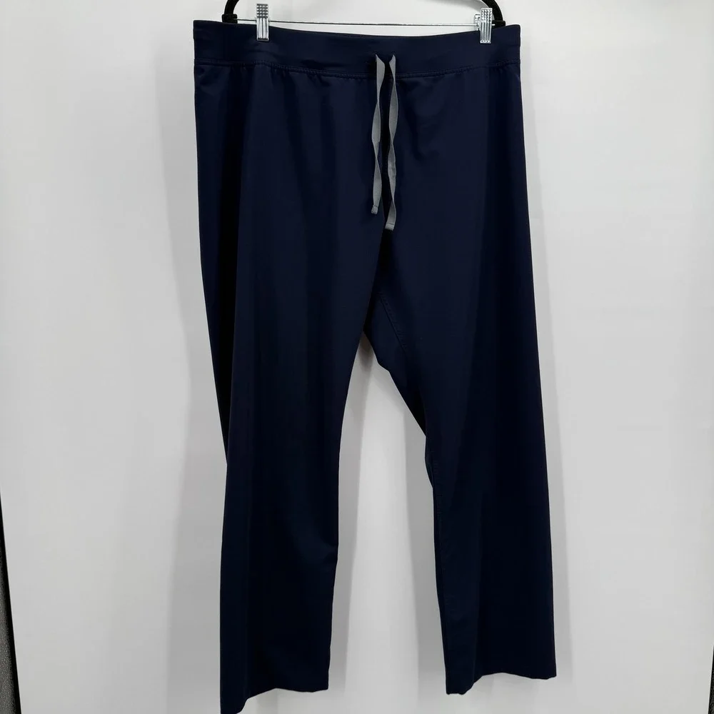 FIGS Technical Collection Pants Mens XL Blue Navy Scrub Drawstring Straight Leg